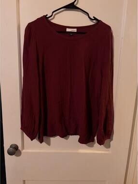 Universal Thread Burgundy Long Sleeve Top Size L
